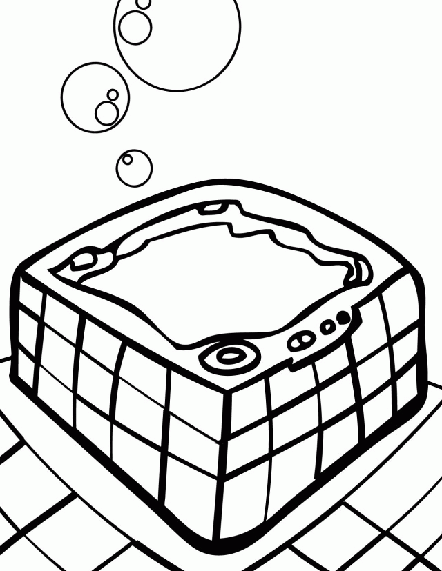tub clipart coloring page