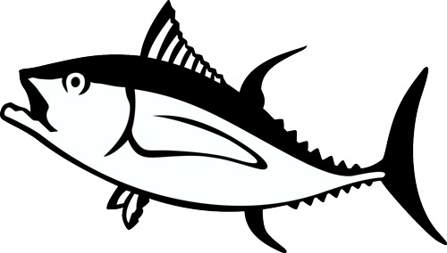 Tuna clipart black and white. Fish free download best