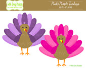 turkeys clipart purple