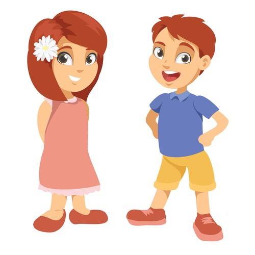 twins clipart friendly girl