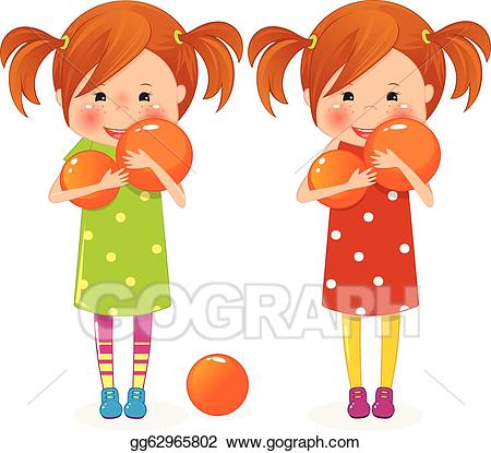 Twins clipart many girl. Vector art two girls
