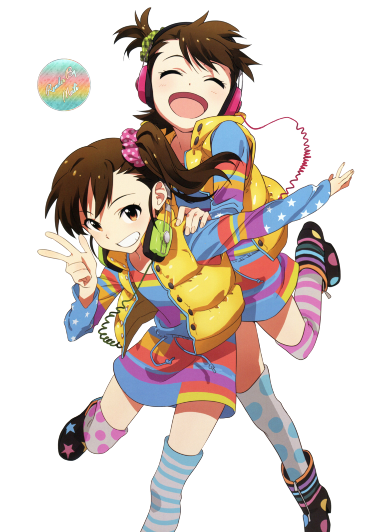 The idol master render. Twins clipart many girl