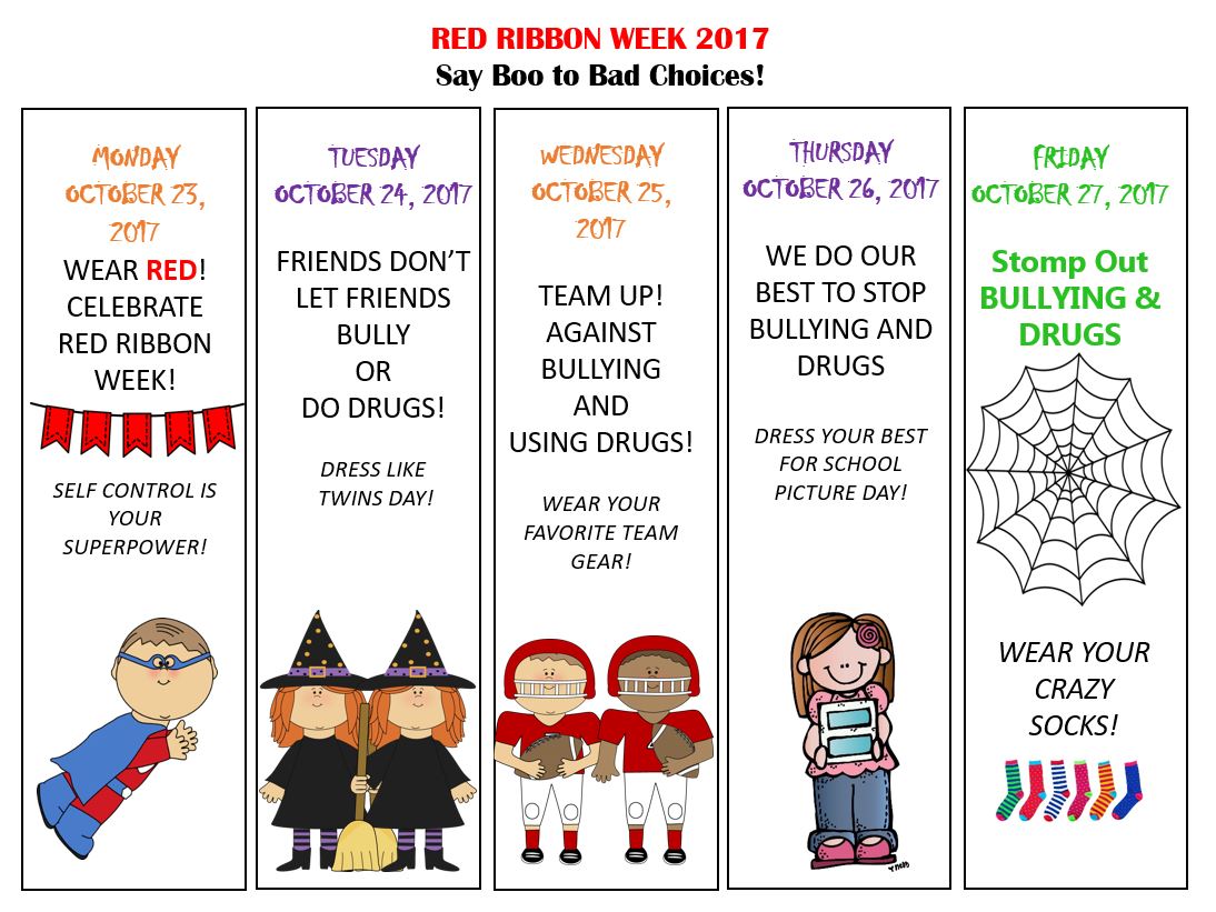 twins clipart red ribbon week