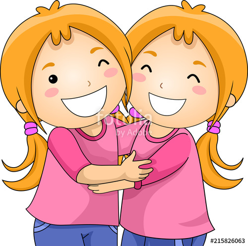 twins clipart triplet girl