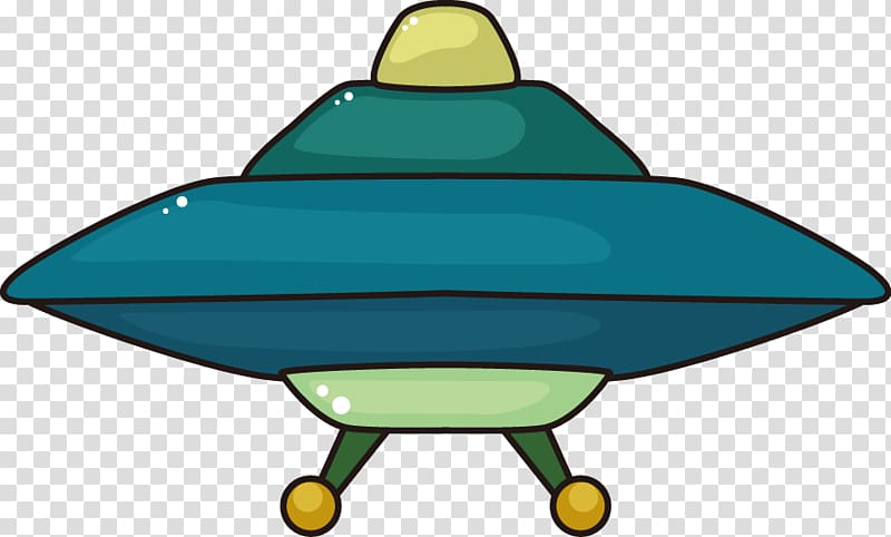 Green and blue unidentified. Ufo clipart comic