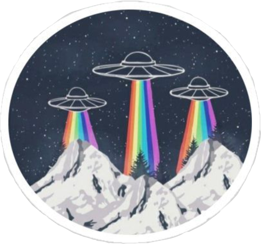 Space galaxy mountains freetoedit. Ufo clipart rainbow