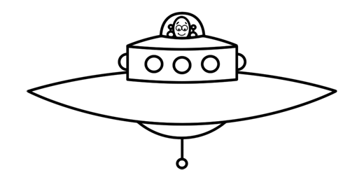 Step by drawing lesson. Ufo clipart simple cartoon