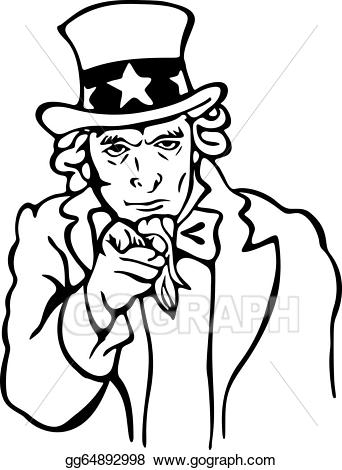 Uncle clipart drawing. Stock illustration sam line