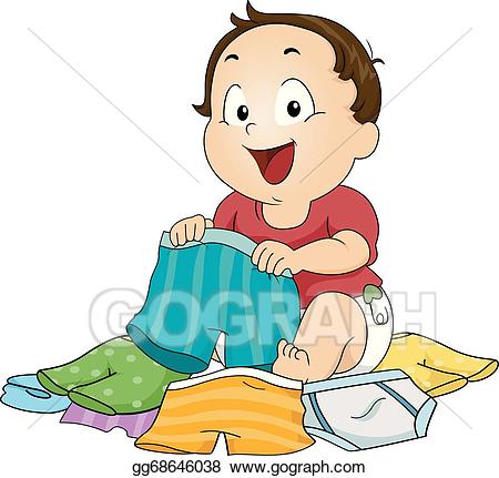 Underwear clipart baby. Vector stock boy choosing