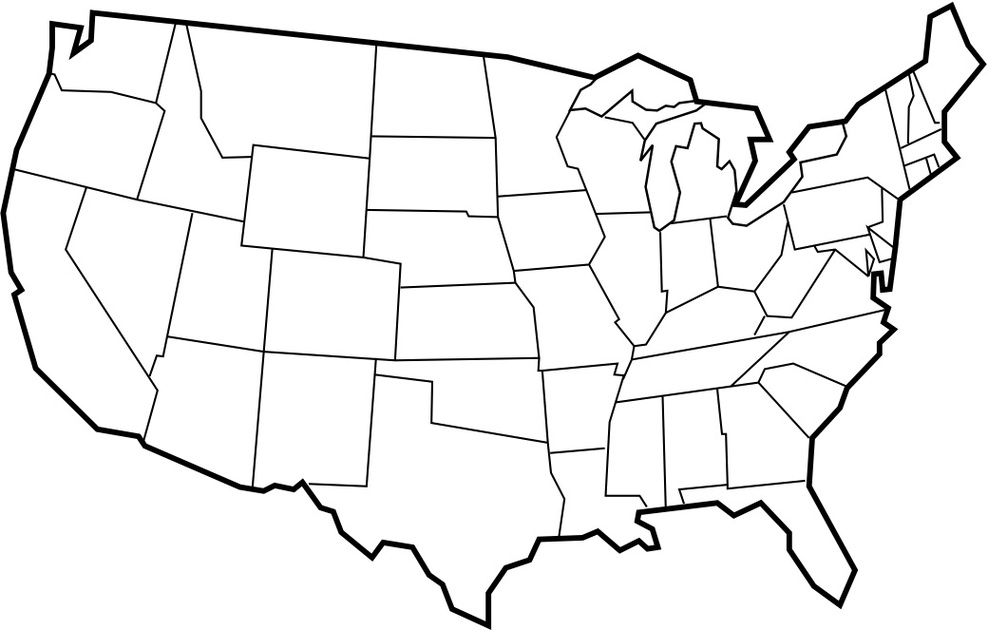 united states clipart outline