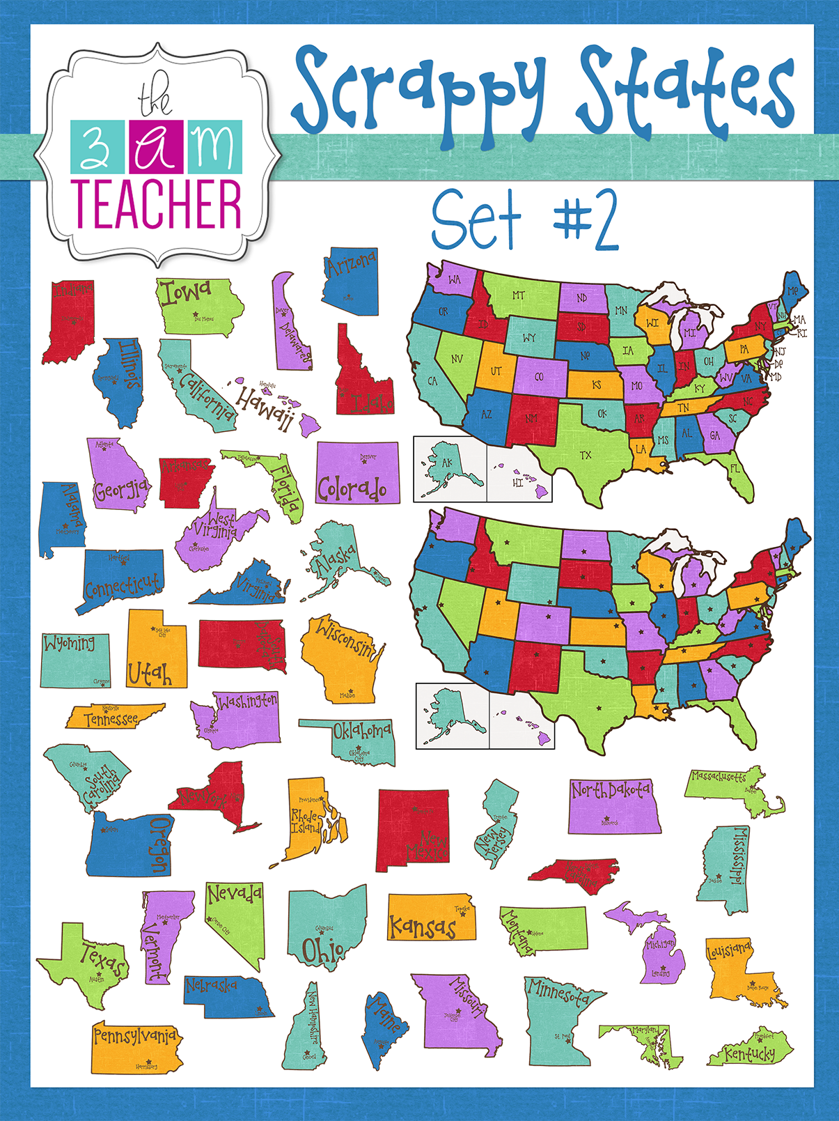 United states clipart state individual. Scrappy clip art with