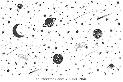 universe clipart black and white