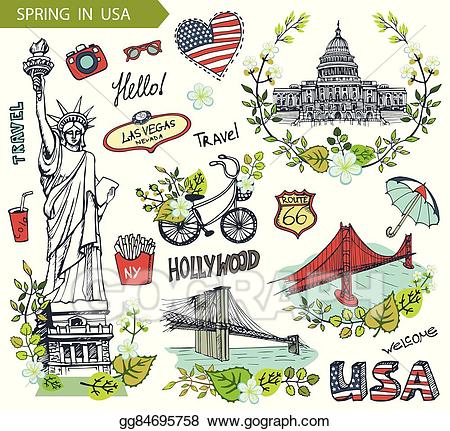 usa clipart landmarks