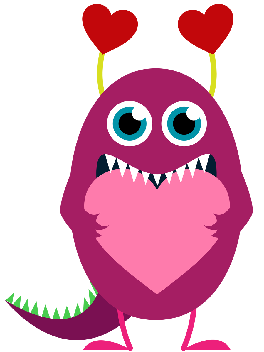 Preschool clipart monster. Valentine clip art for
