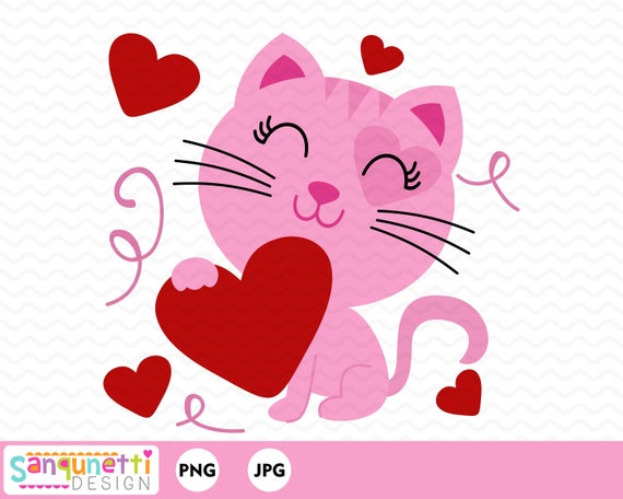 valentine clipart cat