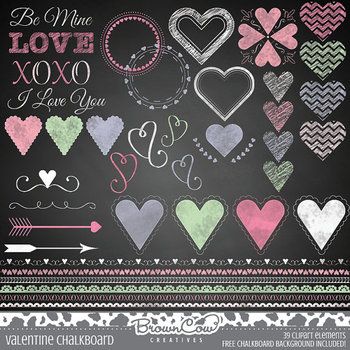 valentine clipart chalkboard