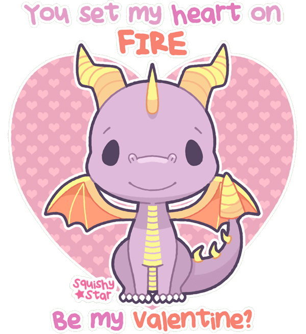 Valentine clipart dragon. Squishy valentines day spyro
