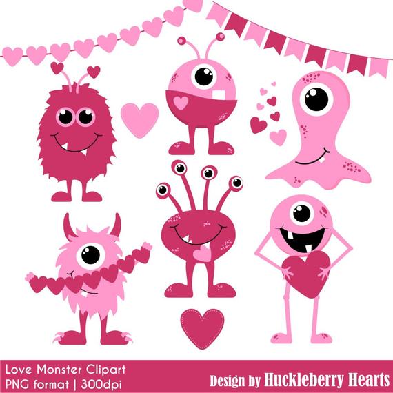 S day clip art. Valentine clipart monsters