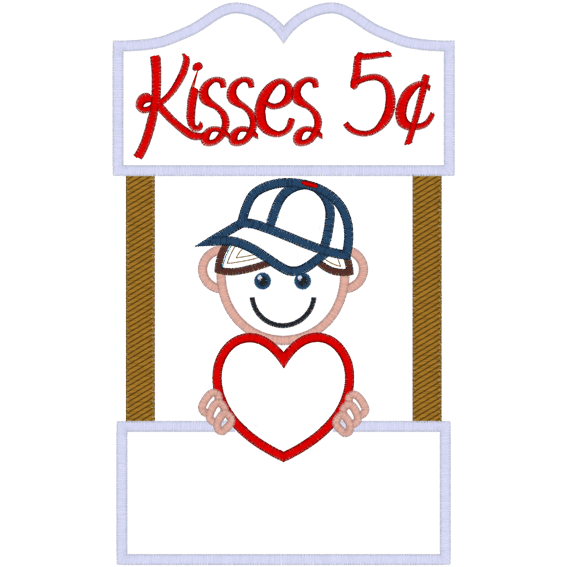 Valentine clipart photo booth. Stitchontime a kissing applique