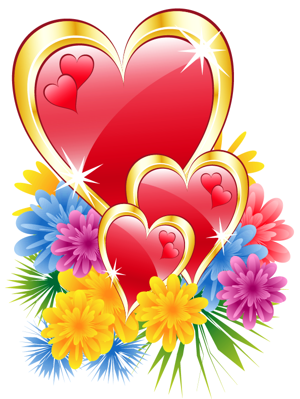 Hearts with flowers png. Valentine clipart school