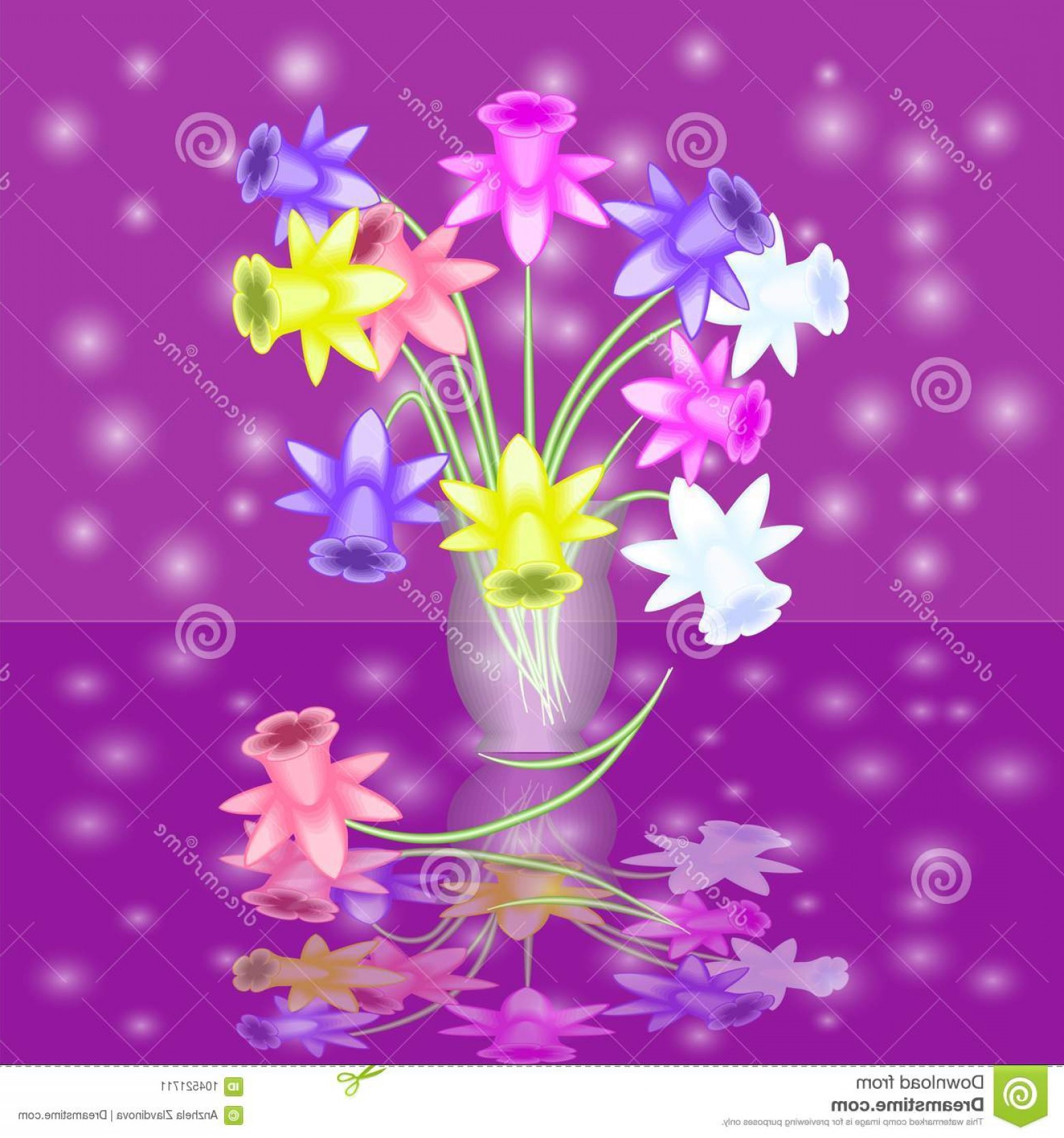 Flowers beautiful festive card. Vase clipart abstract flower