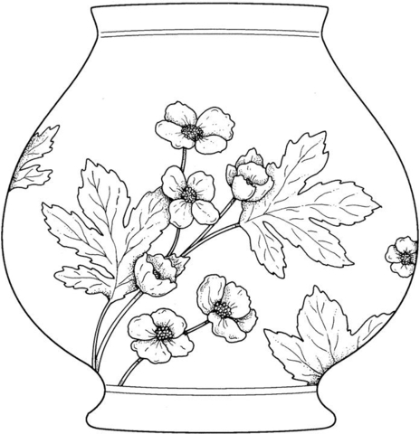 vase clipart colouring page