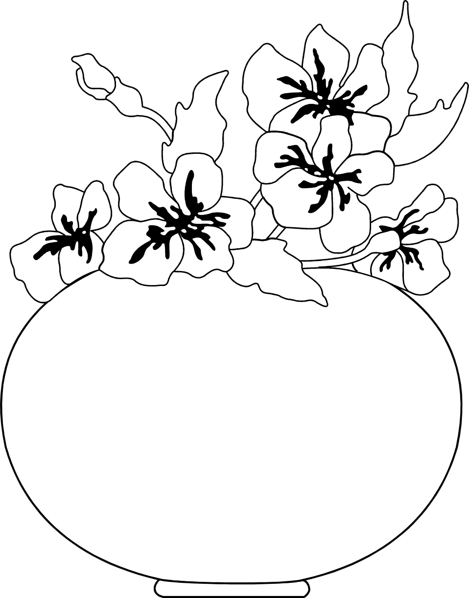vase clipart drawn flower