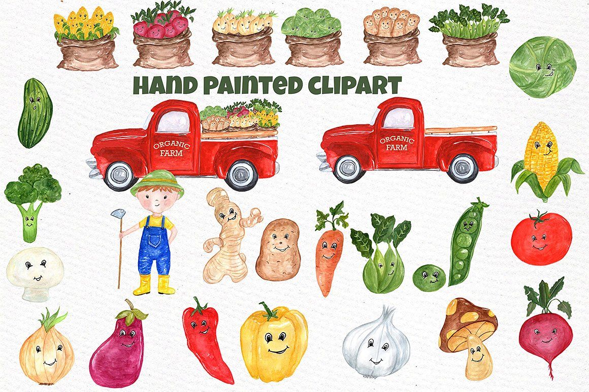 vegetables clipart truck