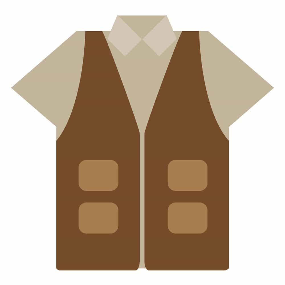 Free svg cutting file. Vest clipart fishing vest