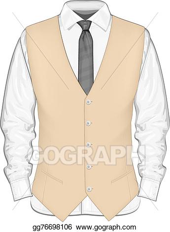 Vest clipart shirt. Vector illustration dress with