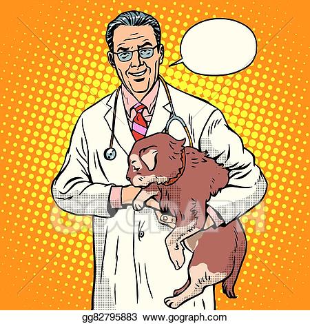 Vector illustration vet pet. Veterinarian clipart animal health