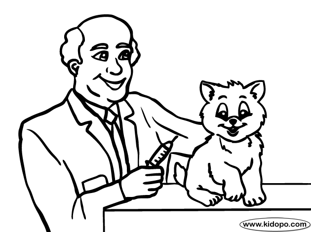 Veternarian pages . Veterinarian clipart coloring page