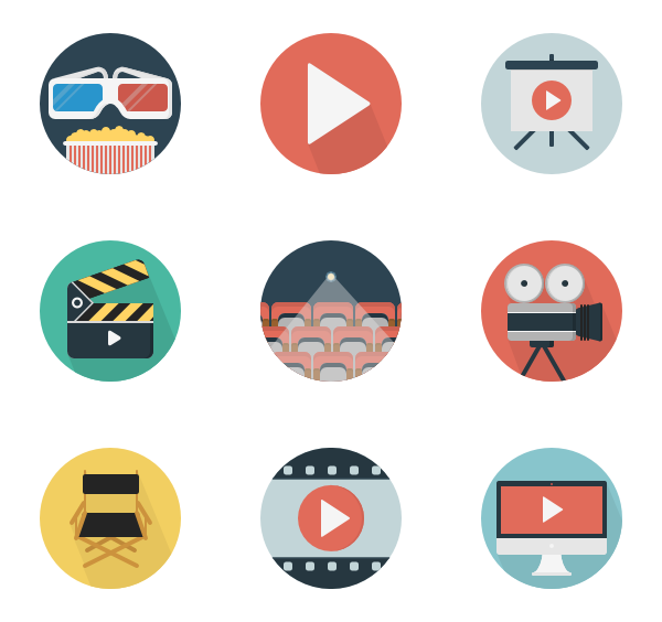  play icon packs. Video clipart watch video