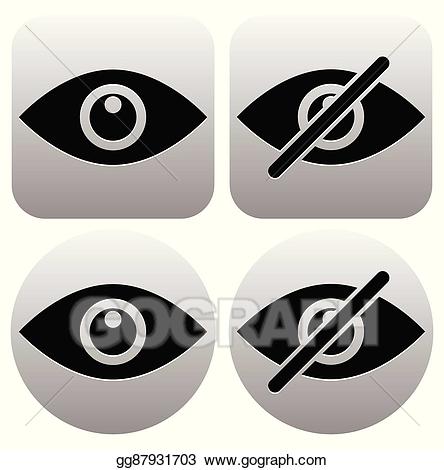 Vector stock eye symbols. Vision clipart visibility
