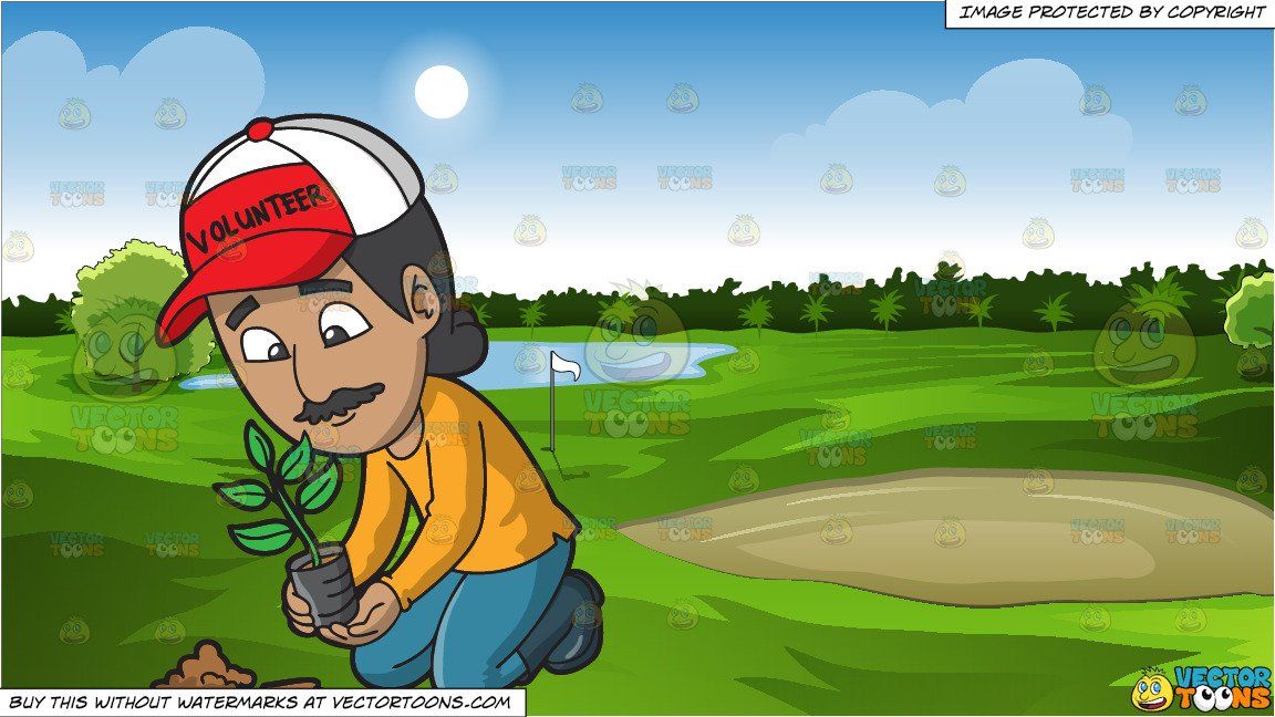 Cartoon a man to. Volunteering clipart golf