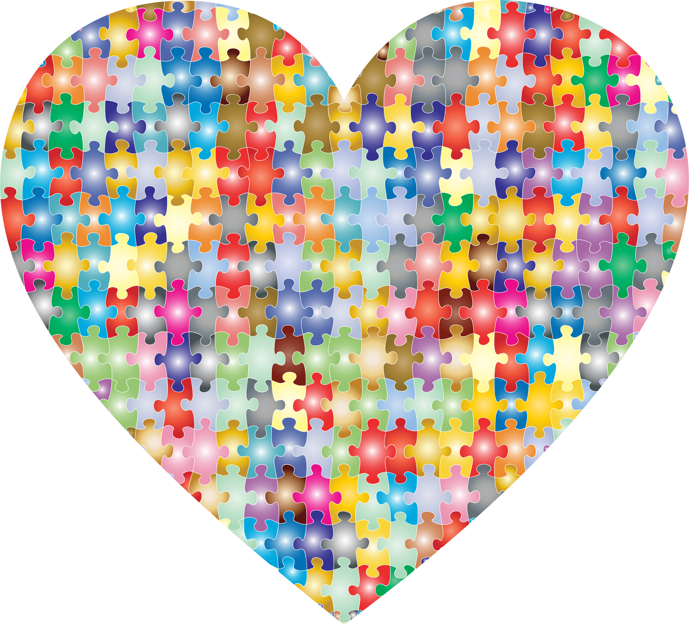 Colorful puzzle big image. Volunteering clipart volunteer heart
