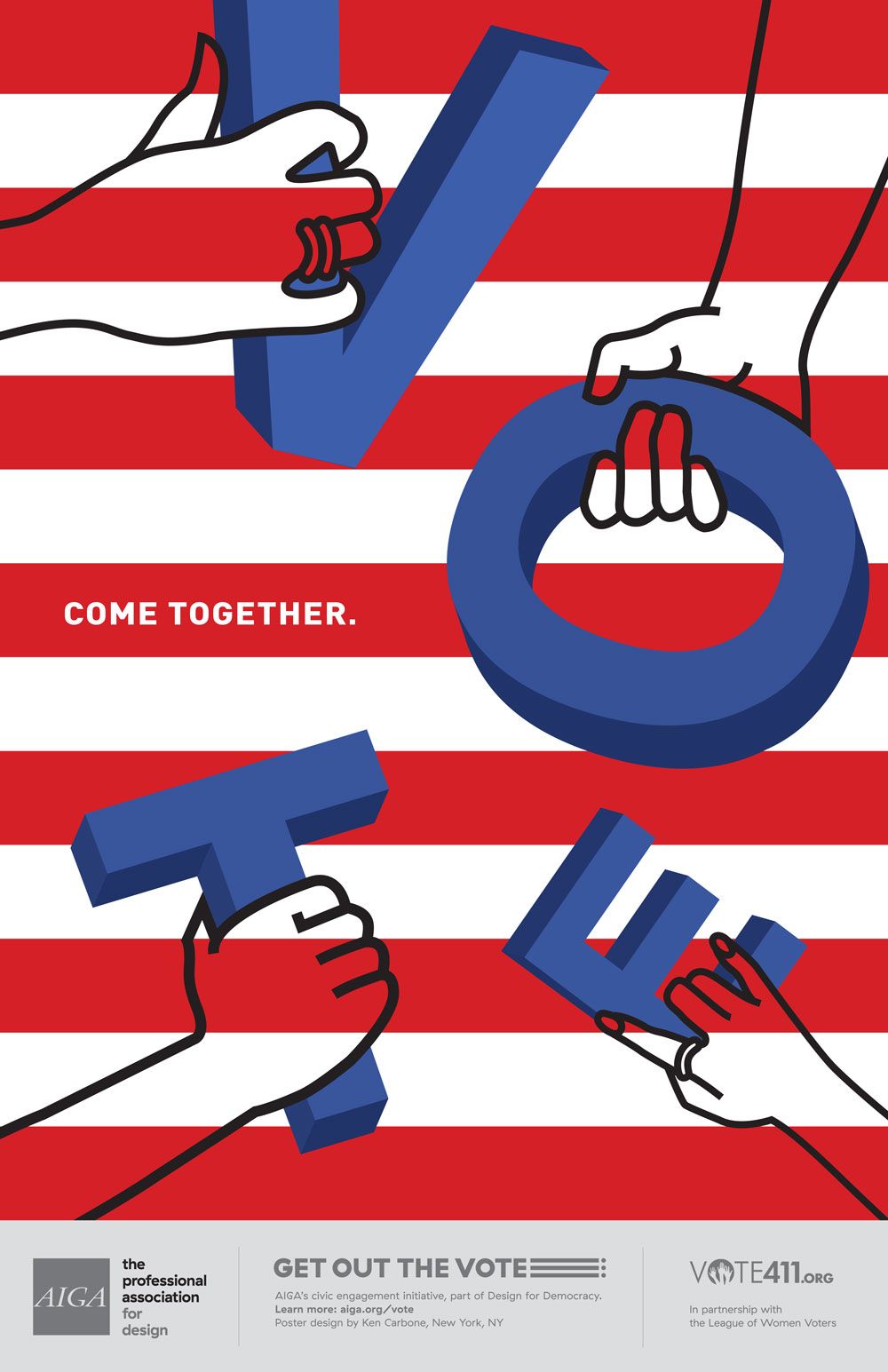 Voting clipart campaign poster. Aiga get out the