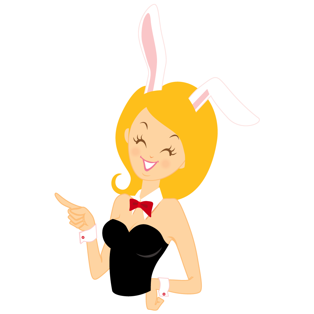 Voting clipart finger. Girl bunny icon in