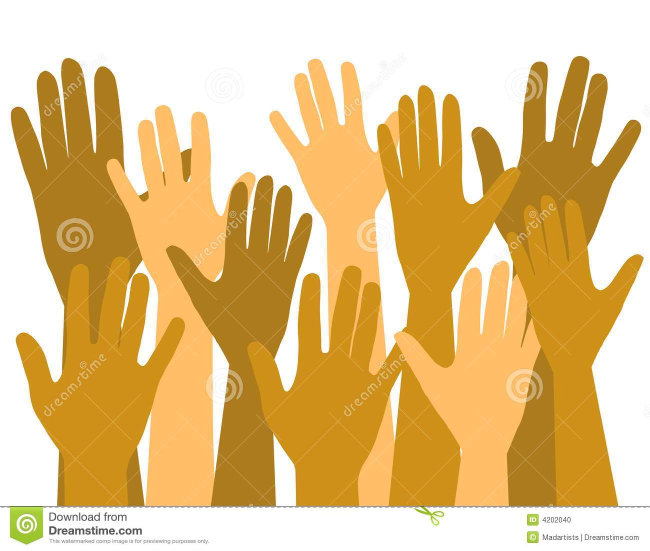 Voting clipart hand. Hands up in the