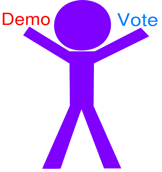 Vote and demonstrate clip. Voting clipart in line