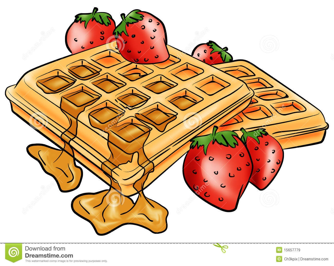 Unique collection digital coloring. Waffle clipart