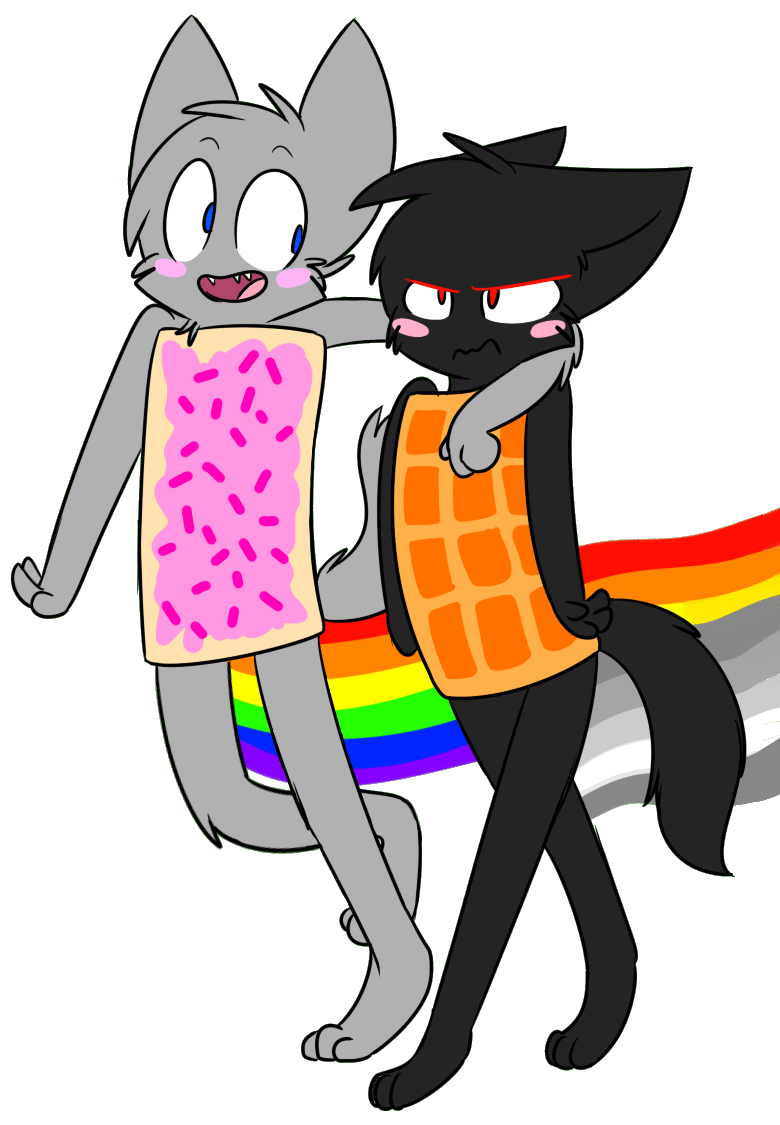 Waffle clipart animated. Nyan cat and gamercat