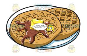 Waffle clipart syrup butter. Waffles for breakfast 