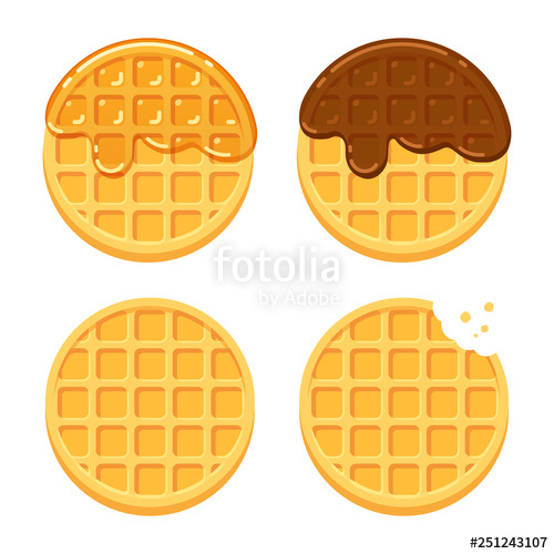 Round waffles set stock. Waffle clipart vector