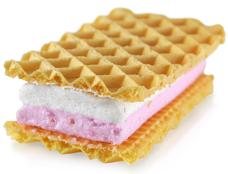 Pink n whites . Waffle clipart wafer