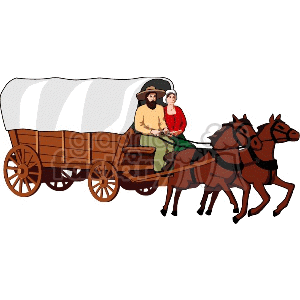 Wagon clipart. Royalty free covered vector