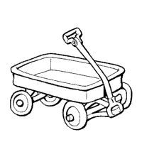 Red portal . Wagon clipart black and white