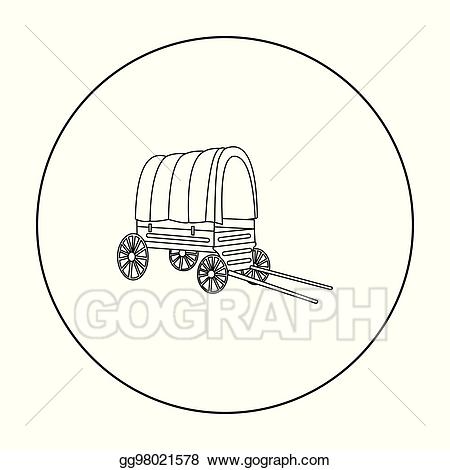 Wagon clipart old west. Vector art cowboy icon