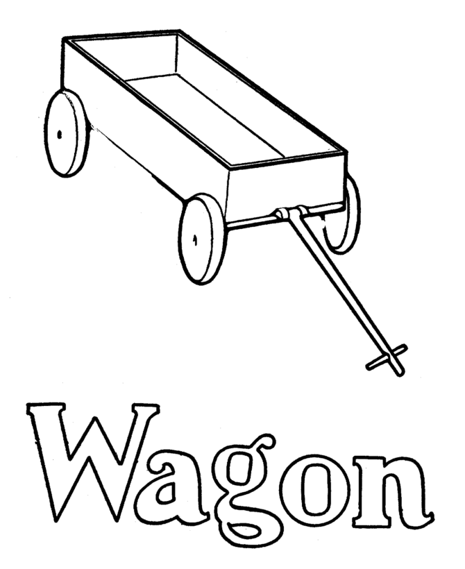 Free coloring page download. Wagon clipart w be for