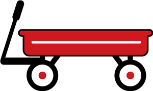 Red st bday little. Wagon clipart wagon radio flyer